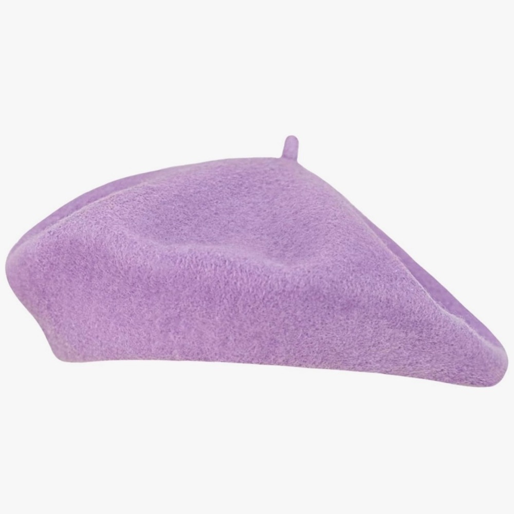 Purple Wool Beret Hat